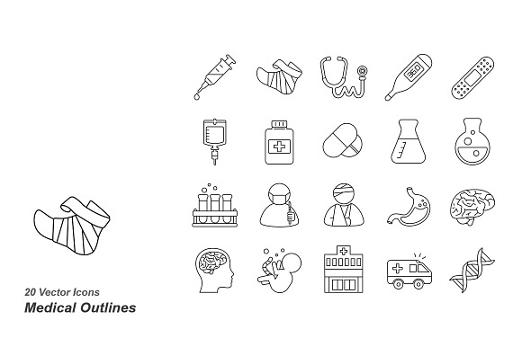 Medical Outlines Vector Icons