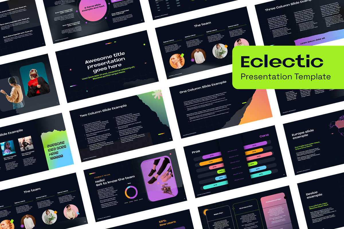 Eclectic Google Slides Template, a Presentation Template by chio.design - Khalay Chio (Photo 1 of 8)