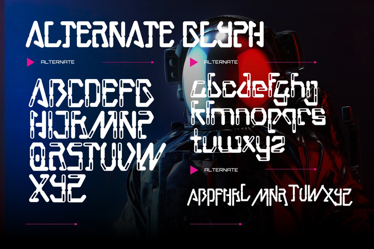 Xuneza - Futuristic Font, a Sans Serif Font by Dhabee (Photo 5 of 7)