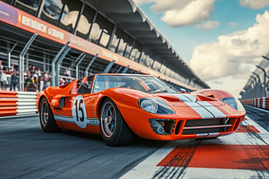 An orange sports car races around a, a Photo by Iftikhar Alam