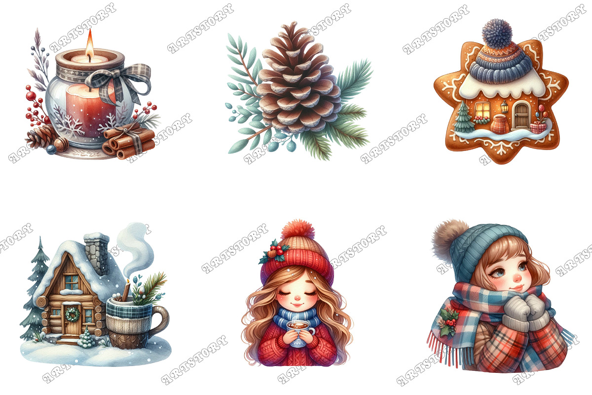 Cozy Winter Clipart, an Illustration by designcity5 (Photo 3 of 5)