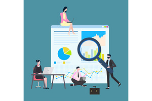 Statistic And Data On Monitor