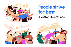 People striving for success, target, a Person Illustration by Good Studio