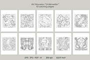Art Nouveau Sea Coloring Book Pages, a Print Template by Rose Design (Thumbnail 3 of 6)