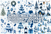Christmas Winter Blue Snow clipart, a Seasonal Illustration by Creative design (Thumbnail 1 of 7)