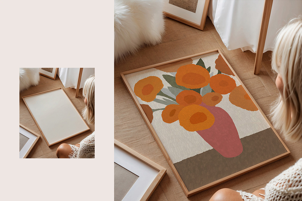 Beige Frame Mockup with Person, a Household Mockup by Tomasz Ganclerz (Photo 3 of 4)