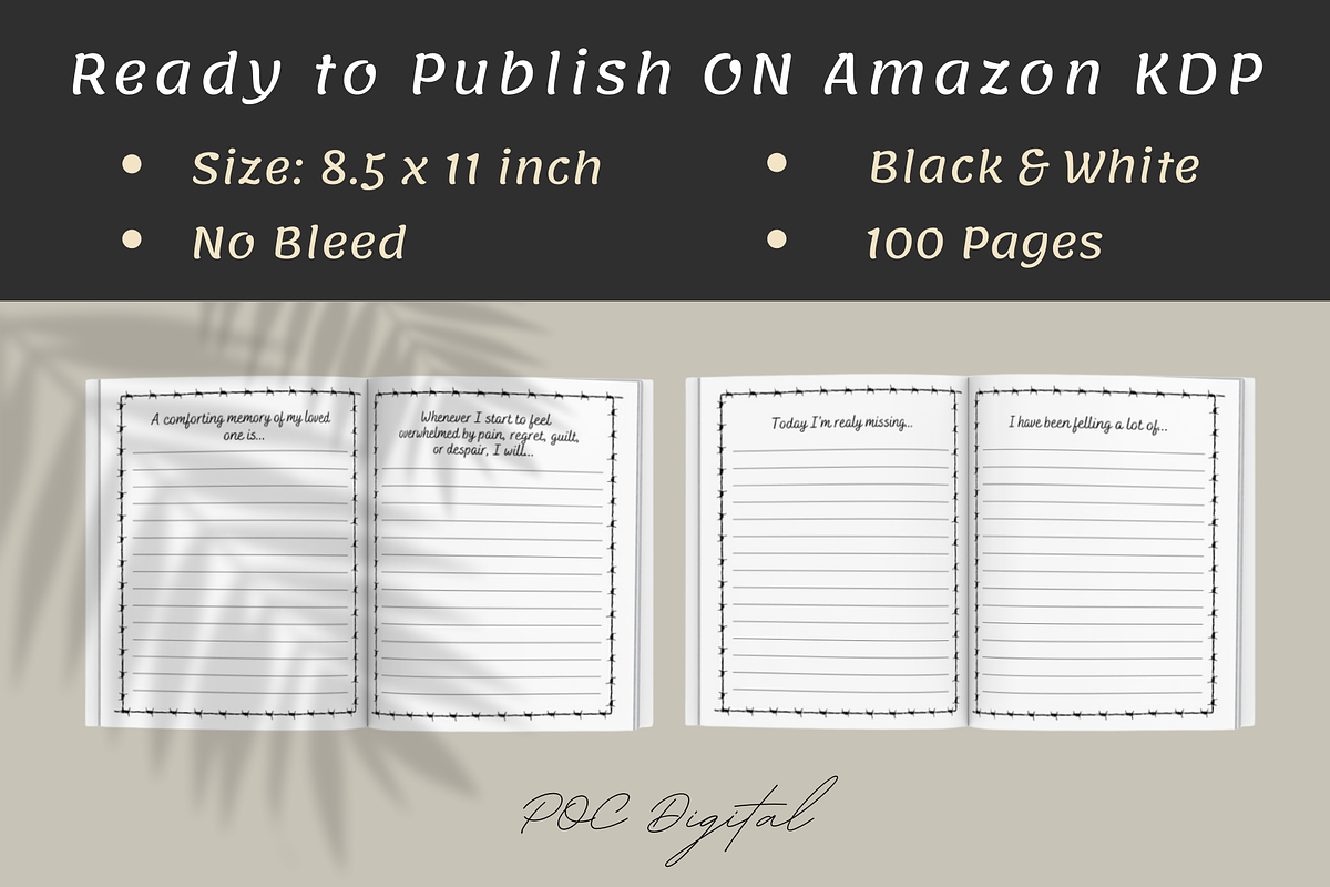 My Grief Journal with Prompts, a Stationery Template by POC Digital (Photo 3 of 5)