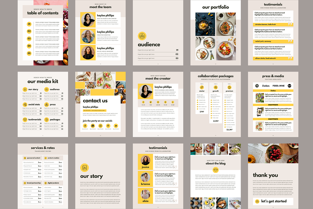 Influencer & Blogger Canva Media Kit preview 8