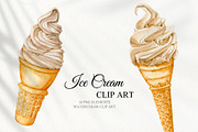 Watercolor Ice Cream set, a Food Illustration by CrystalinaShop (Thumbnail 4 of 5)