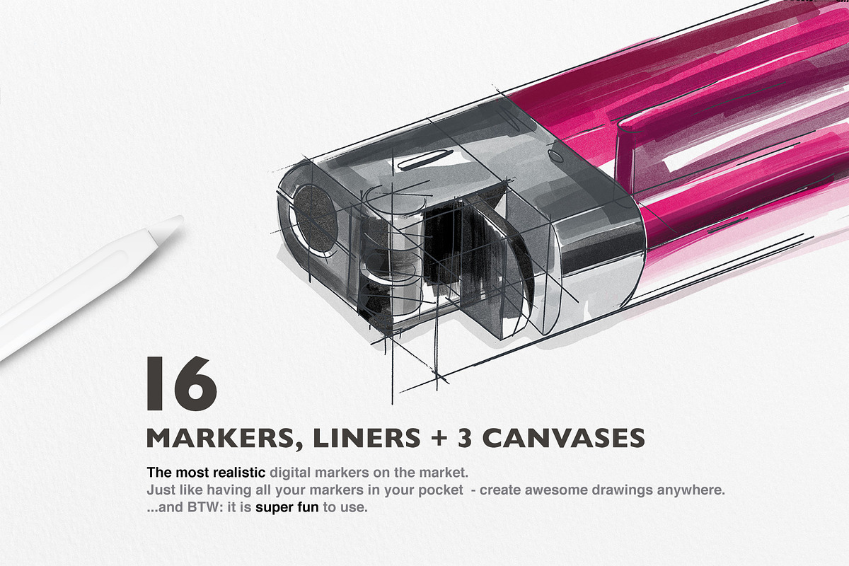 Procreate Alcohol Markers & Papers, a Brush Add-On by RadekBroz (Photo 2 of 8)