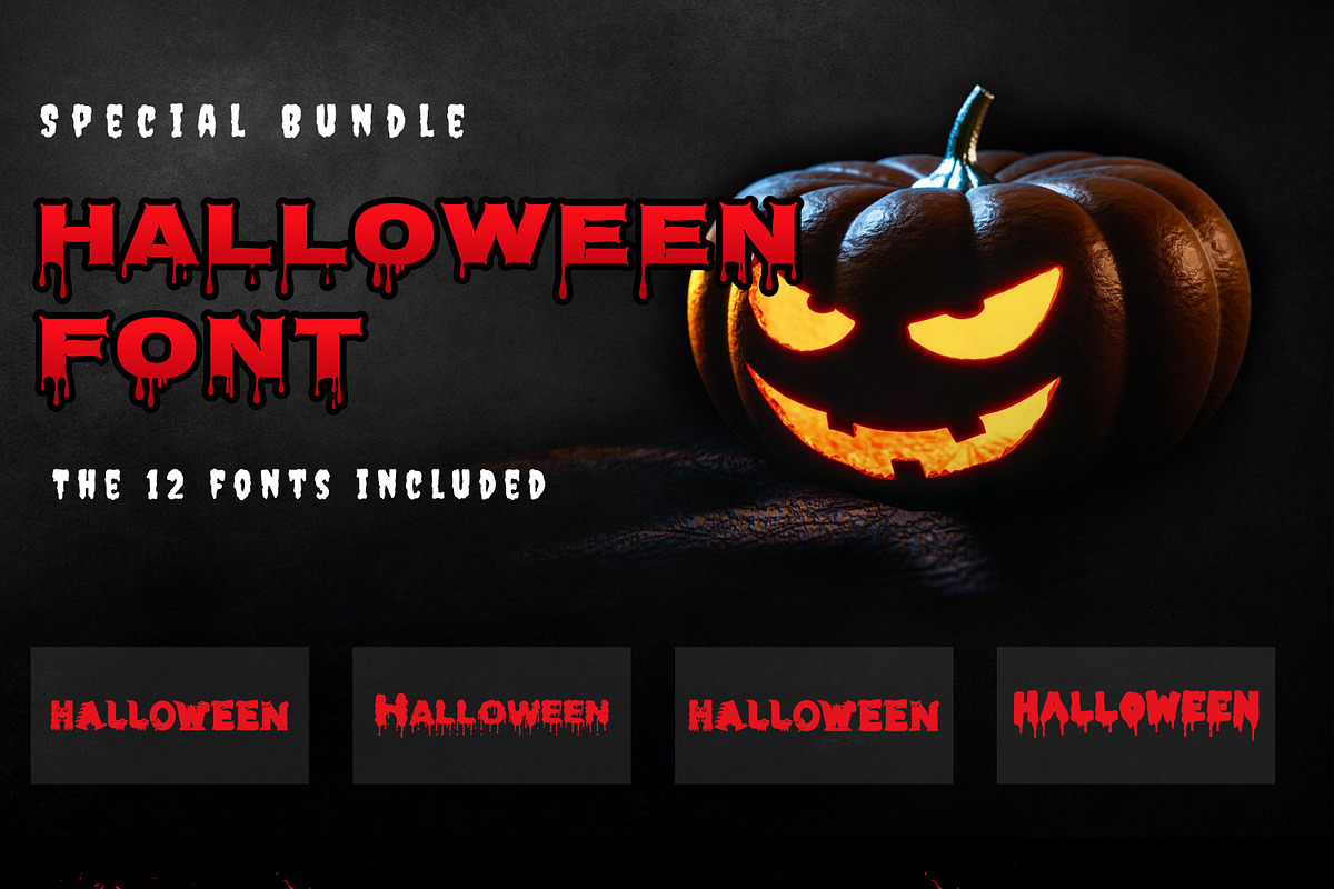 Spooky 12 Halloween Font Bundle, a Handwritten Font by DesignGenix (Photo 2 of 4)