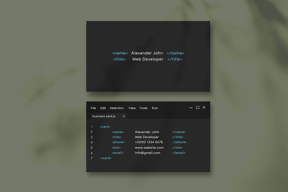 Web Developer Business Card, a Business Card Template by Saman Osama (Photo 4 of 4)