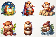 Cute Beaver Clip Art, Woodland Anima, an Animal Illustration by RobertsArt (Thumbnail 2 of 7)