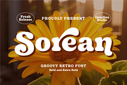 Sorean - Groovy Retro Font, a Serif Font by Grezline Studio (Thumbnail 1 of 13)