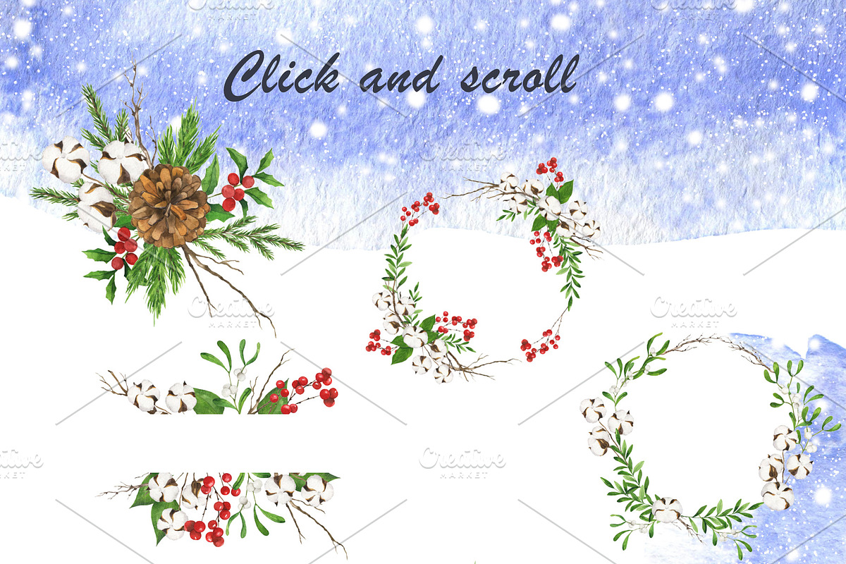 Christmas plant collection, an Illustration by Watercolor & sketches (Photo 5 of 9)