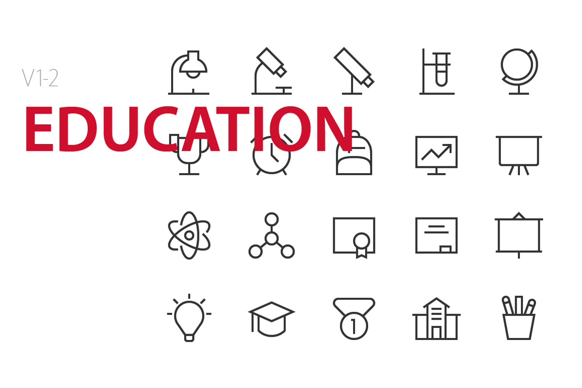 40 Education UI icons, an Outline Icon by Palau