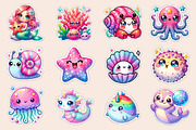 Kawaii Sea Animals Clipart, Stickers, an Icon by Dream Creation (Thumbnail 2 of 5)