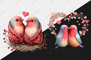 Valentine Cute Couple Birds Clipart, an Illustration by Creative Art (Thumbnail 8 of 9)