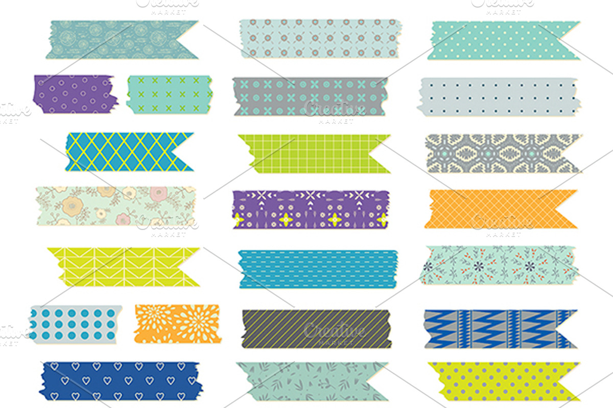 Washi Tape Clipart & Vectors Set, an Illustration by Lera Efremova (Photo 2 of 3)