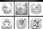 Sloth Coloring Pages for Kids, a Business Card Template by LA Design (Thumbnail 3 of 9)