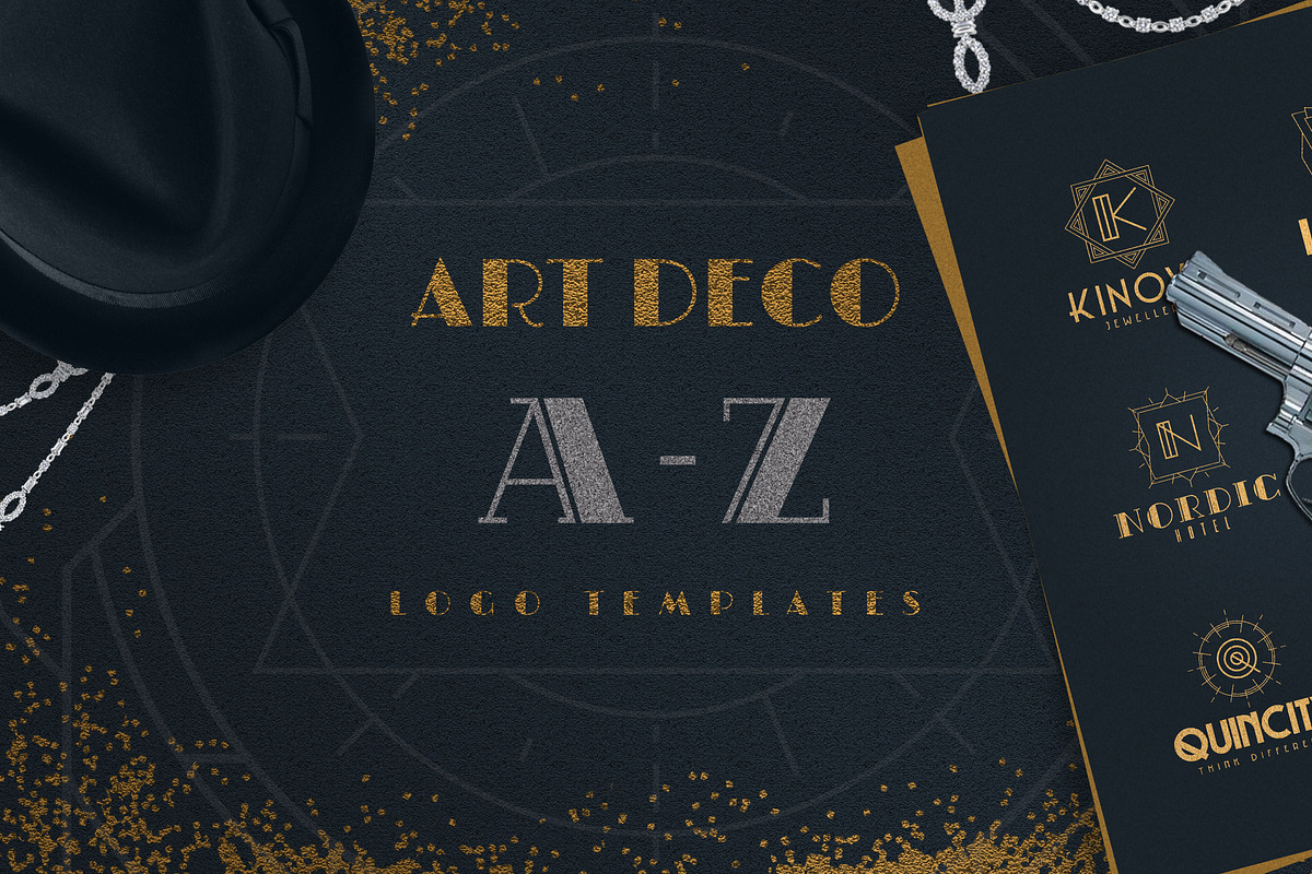Art Deco A-Z Logo Templates, a Branding & Logo Template by VP Fonts (Photo 1 of 29)