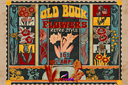 Old style flower stamps Procreate, a Brush Add-On by TheWhiteCatLab (Thumbnail 1 of 5)