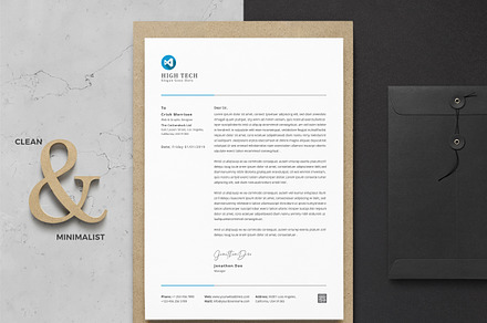 Clean Letterhead Word, a Stationery Template by TelaTemplates