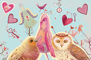 Valentine’s Day Folk Clipart, a Seasonal Illustration by FaliushViktoriaArtist (Thumbnail 2 of 11)