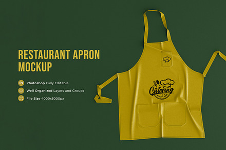 Restaurant Apron Mockup, a Merchandise Mockup by Graphicboom