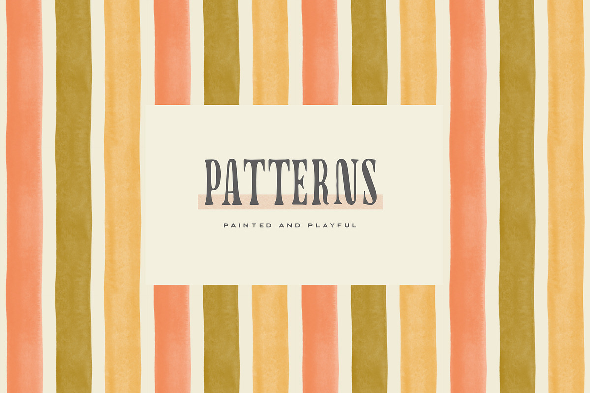 Stripes Painted Seamless Patterns, a Pattern Graphic by Basia Stryjecka (Photo 4 of 20)