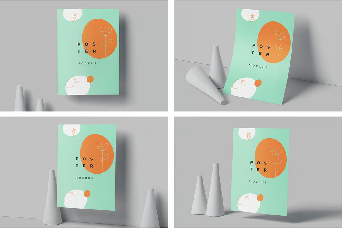 Floating Portrait Poster Mockups, an Advertising Mockup by megostudi0 (Photo 1 of 6)