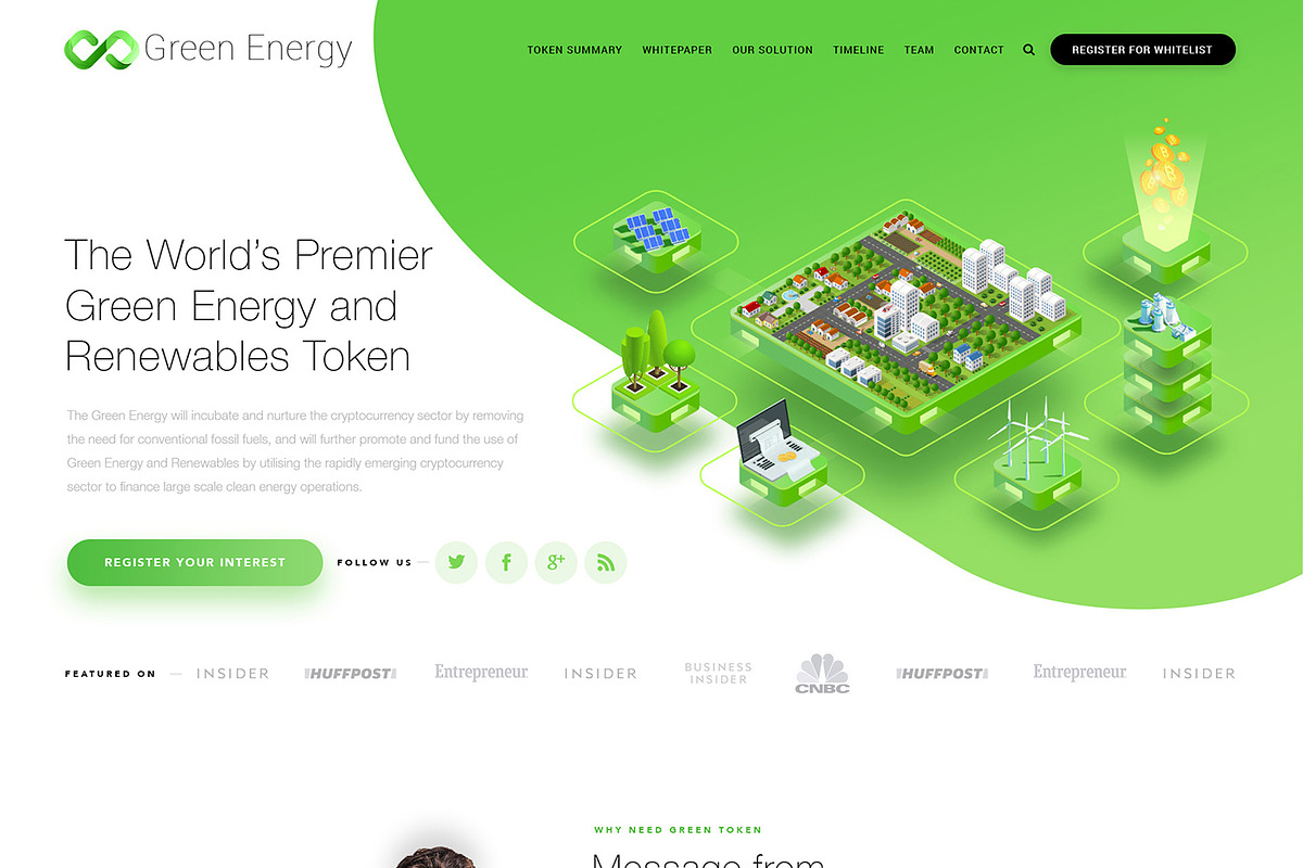 Green Energy Blockchain Landing Page, a Landing Page Template by PSDFY (Photo 2 of 2)