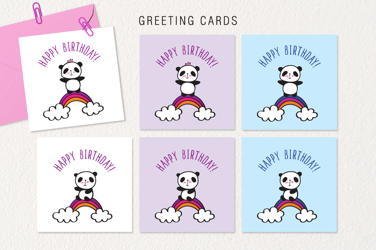 Little cute pandas, an Animal Illustration by Tkoko vectors & patterns (Photo 2 of 6)