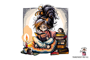 Bookish Girl Reading Clipart Bundle, a Graphic by Clipart Bloom (Thumbnail 6 of 10)
