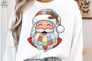 Patchwork Santa Claus Png, Retro Chr, an Illustration by Libby Wishes