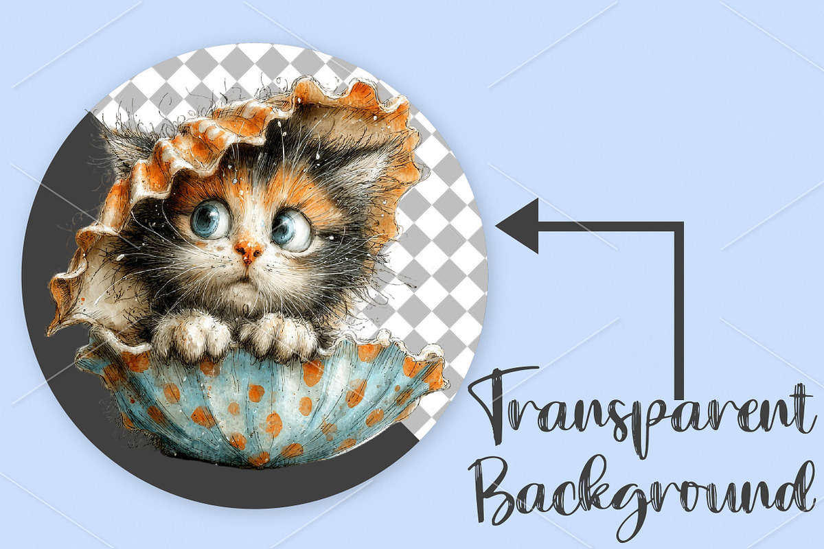Whimsical Summer Cat Clipart Bundle, a Seasonal Illustration by Canvas Craft (Photo 2 of 7)