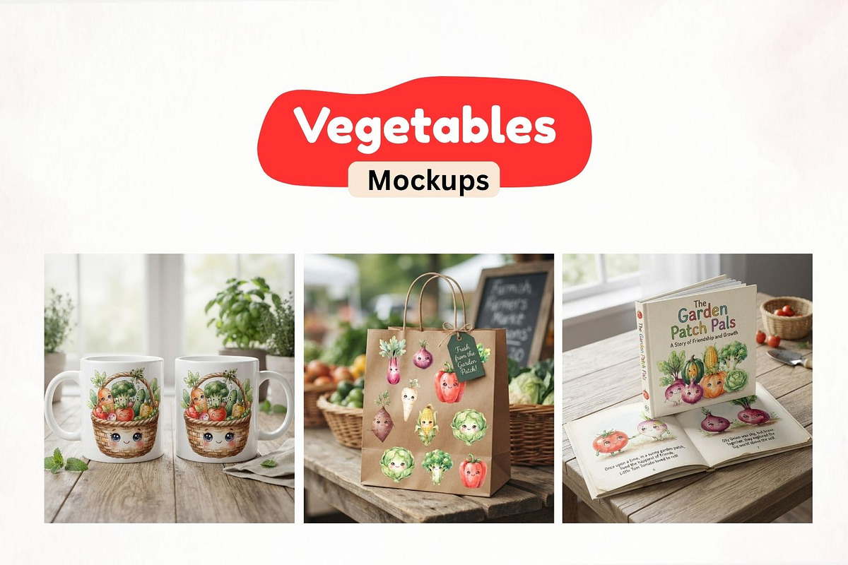 Cute Vegetable Clipart Bundle, a Decorative Illustration by Arslan (Photo 6 of 9)