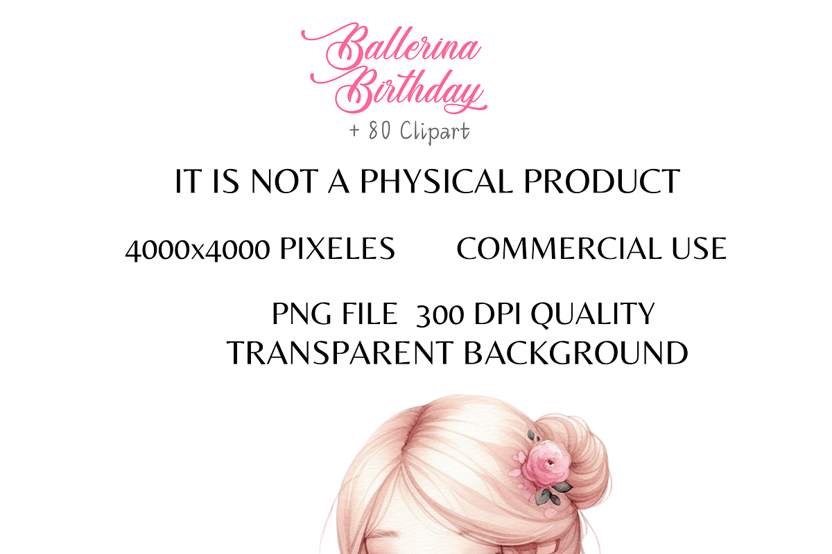 Watercolo Ballerina Clipart PNG Pink, a Person Illustration by VM PARTYS  BY TAIRUMA (Photo 8 of 10)