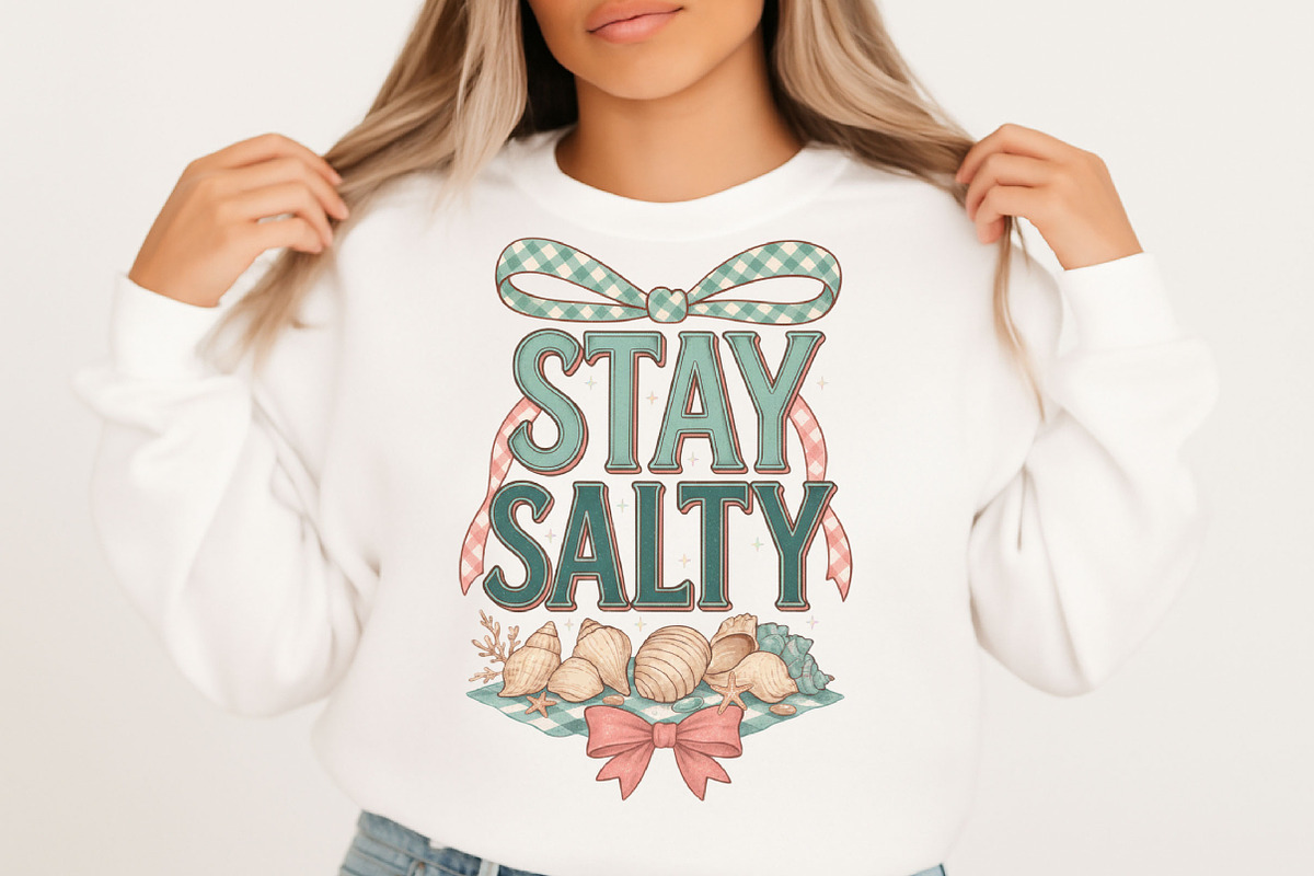 Stay Salty Coquette Bow Summer PNG, an Illustration by Designking (Photo 5 of 6)
