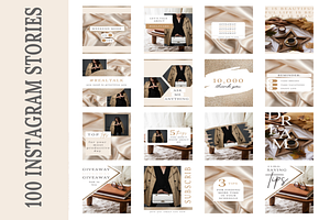 300 Beige Instagram Template Bundle