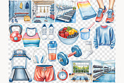 Fitness Girl Clipart Collection, a Sport Illustration by GlamArtZhanna (Thumbnail 6 of 8)