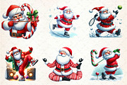 Funny Athlete Santa Clipart Sublimat, an Illustration by CreationArt (Thumbnail 4 of 5)