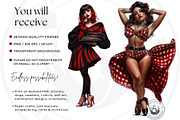 Rockabilly Girls Clipart Set, a Person Illustration by ThatsDesign Art (Thumbnail 2 of 10)