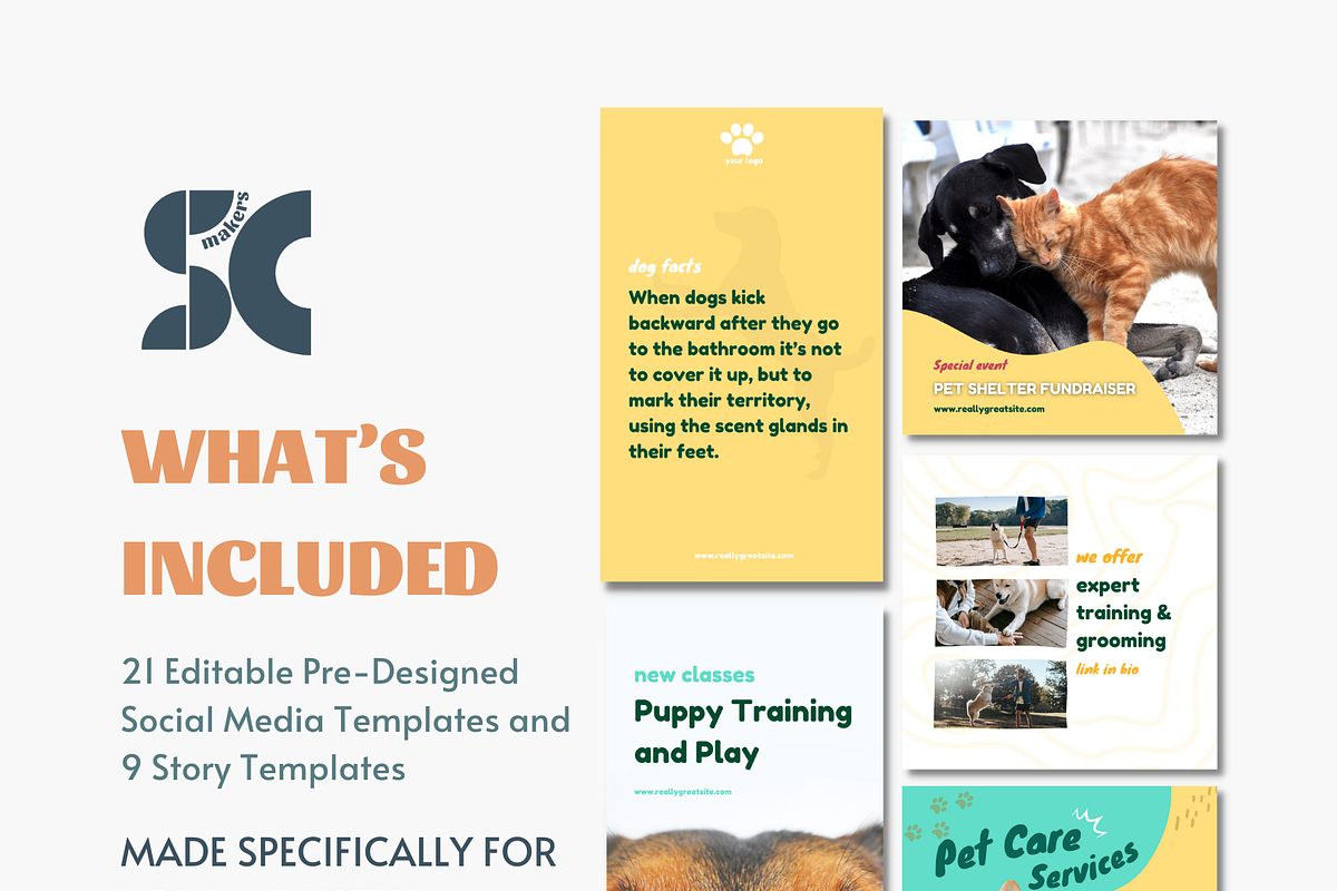 Social Media Post Templates for Pets, a Social Media Template by SmallMakersContent (Photo 2 of 7)