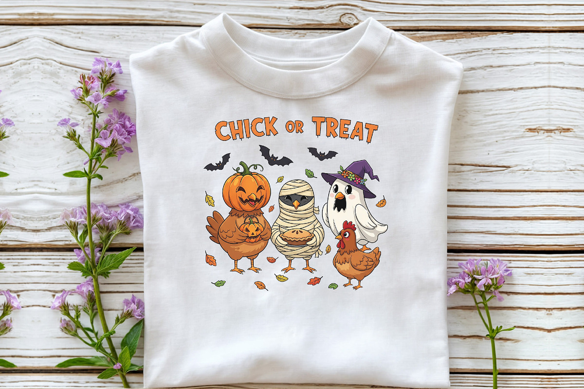 Chick or Treat Png,Halloween Chicken, an Illustration by DreamCafeArt (Photo 3 of 7)