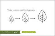 Minimal leaf icons, an Outline Icon by Picture Window (Thumbnail 2 of 5)