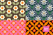 Mid Mod Flowers Patterns Collection, a Pattern Graphic by Yasmine Patterns (Thumbnail 3 of 8)