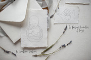 Newborn Line Art Clipart, a Person Illustration by natalisart (Thumbnail 6 of 10)