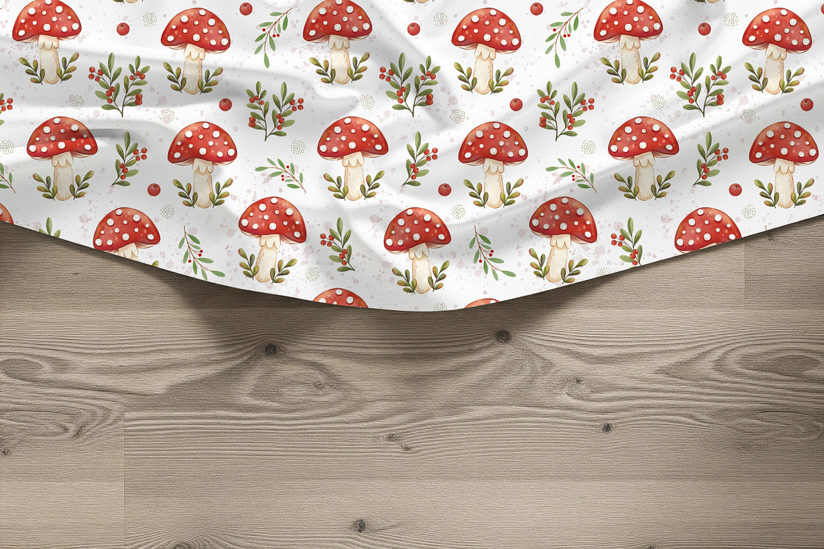 Autumn Red Mushrooms pattern, a Pattern Graphic by Kreeya Art Shop (Photo 10 of 14)