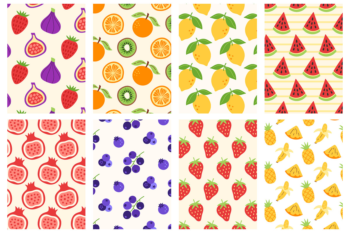 Fruits Clipart and Patterns +SVG, a Graphic by Katrinelly (Photo 7 of 9)